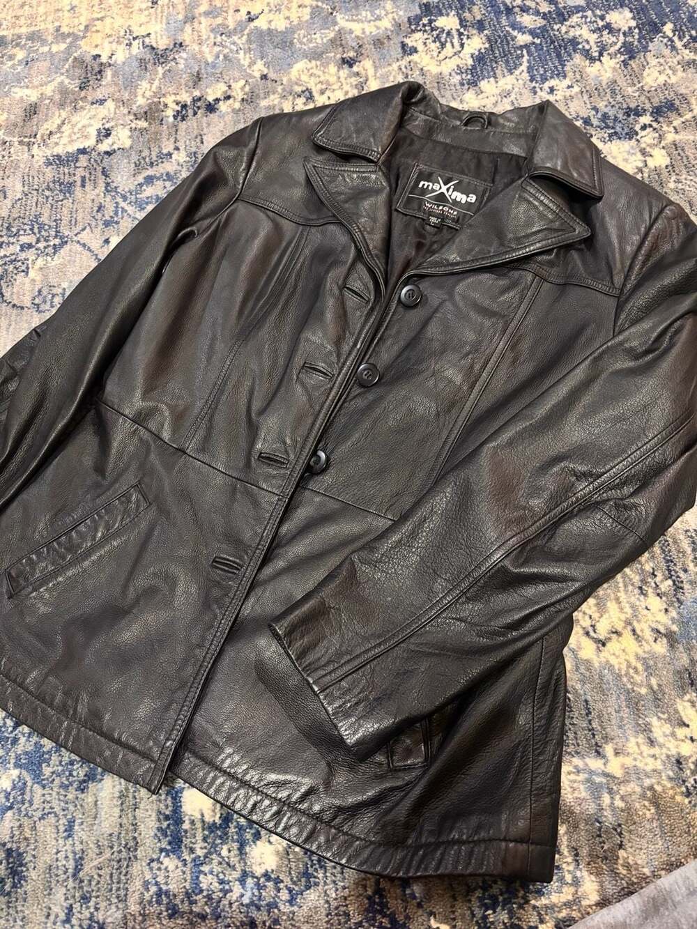 Maxima Wilsons Leather Jacket Size L Black